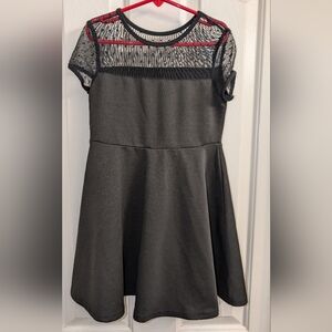 Girls Medium Black & Sheer Dress